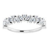 14K White 1/2 CTW Diamond Tilted Marquise Anniversary Band - 123396600P photo 3