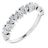 14K White 1/2 CTW Diamond Tilted Marquise Anniversary Band - 123396600P photo