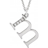 14K White .02 CTW Diamond Lowercase Initial m 16 Necklace - 8580360036P photo