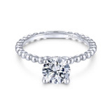 Gabriel & Co. 14k White Gold Contemporary Solitaire Engagement Ring - ER13912R4W44JJ photo