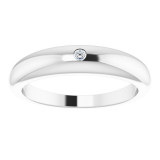 14K White .03 CT Diamond Petite Dome Ring - 124572107P photo 3