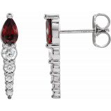 14K White Mozambique Garnet & 1/4 CTW Diamond Earrings - 870256015P photo