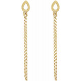 14K Yellow Leaf Chain Earrings - 65239160001P photo 2