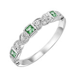 Gems One 10Kt White Gold Diamond (1/10Ctw) & Emerald (1/10 Ctw) Ring - FR1036-1WD photo