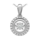 Gems One Silver (SLV 995) Diamond Rhythm Of Love Neckwear Pendant   - 1/10 ctw - ROL1123-SSW photo