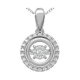 Gems One Silver (SLV 995) Diamond Rhythm Of Love Neckwear Pendant   - 1/10 ctw - ROL1123-SSW photo