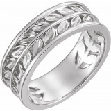 14K White Leaf Ring - 51639101P photo