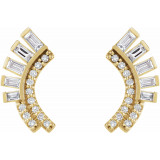 14K Yellow 1/3 CTW Diamond Curved Fan Earrings - 87071606P photo 2