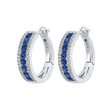 Gems One 14Kt White Gold Diamond (1/6Ctw) & Sapphire (7/8 Ctw) Earring - ER10319-4WBS photo