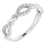 14K White 1/5 CTW Diamond Twisted Anniversary Band - 123997600P photo