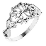 14K White Vintage-Inspired Ring - 51964101P photo