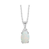 Gems One 10Kt White Gold Diamond (1/50Ctw) & Opal (1/2 Ctw) Pendant - FP4028-1WDO photo