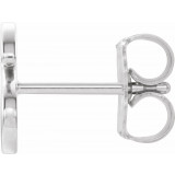 14K White Single Initial S Earring - 86800209P photo 2