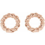 14K Rose 9.4 mm Circle Rope Earrings - 86821602P photo 2