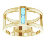 14K Yellow Aquamarine Baguette Ring - 71884616P photo 3