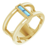 14K Yellow Aquamarine Baguette Ring - 71884616P photo