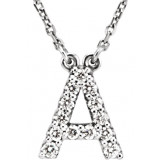 14K White Initial A 1/8 CTW Diamond 16 Necklace - 67311100P photo