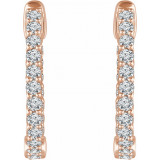 14K Rose 1 CTW Diamond Inside/Outside 20.1 mm Hoop Earrings - 65285460003P photo 2
