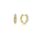 Gabriel & Co. 14k Yellow Gold Bujukan Diamond Huggie Earrings - EG13583Y45JJ photo