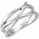 14K White Criss-Cross Ring - 51513101P photo
