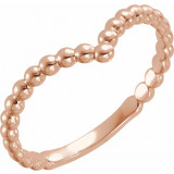 14K Rose Beaded V Ring - 51730103P photo