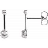 Platinum Bar & Ball Earrings - 87070603P photo