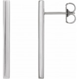 14K White 24x2 mm Bar Earrings - 86972106P photo