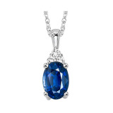 Gems One 10Kt White Gold Diamond (1/50Ctw) & Sapphire (1/2 Ctw) Pendant - FP4027-1WDS photo