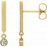 14K Yellow 1/8 CTW Diamond Bar Earrings - 869066017P photo