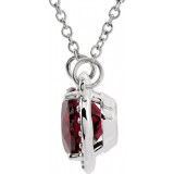 14K White Rhodolite Garnet & .05 CTW Diamond 16.5 Necklace - 8590370000P photo 2
