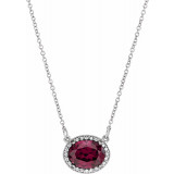 14K White Rhodolite Garnet & .05 CTW Diamond 16.5 Necklace - 8590370000P photo 3