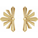 14K Yellow Starburst Earrings - 87028601P photo 2