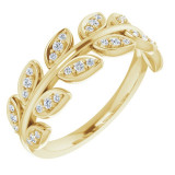 14K Yellow 1/4 CTW Diamond Leaf Ring - 123035601P photo