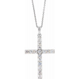 14K White 1/4 CTW Diamond Cross 18 Necklace - R4230860018P photo
