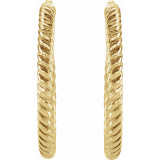 14K Yellow 17 mm Rope Hoop Earrings - 86111101P photo 3