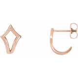 14K Rose Geometric J-Hoop Earrings - 86517607P photo