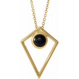 14K Yellow Onyx Cabochon Pyramid 16-18 Necklace - 86863621P photo