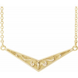 14K Yellow Sculptural V 18 Necklace - 86850606P photo