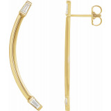 14K Yellow 1/4 CTW Diamond Curved Bar Earrings - 87024601P photo