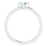 14K White 4.5 mm Round Blue Zircon Ring - 718066277P photo 2