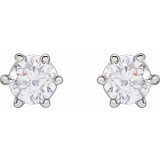 14K White 3.4 mm I2 1/3 CTW Diamond 6-Prong Wire Basket Earrings - 292366040P photo 2