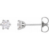 14K White 3.4 mm I2 1/3 CTW Diamond 6-Prong Wire Basket Earrings - 292366040P photo