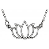 14K White Tiny Poshu00ae Lotus 16-18 Necklace - 857931001P photo