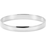 14K White 8 mm Half Round Bangle 7 3/4 Bracelet - BRC111651P photo 2