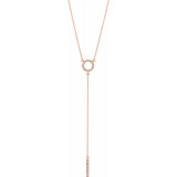 14K Rose 1/6 CTW Diamond Circle 16-18 Bar Y Necklace - 65230560002P photo