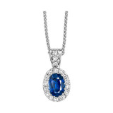 Gems One 14Kt White Gold Diamond (1/10Ctw) & Sapphire (1/2 Ctw) Pendant - HDP438-4WCS photo