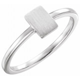 14K White 7x5 mm Rectangle Signet Ring - 51563101P photo