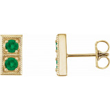 14K Yellow Emerald Two-Stone Earrings - 86538621P photo
