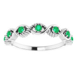 14K White Emerald Stackable Ring - 720466011P photo 3