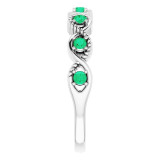 14K White Emerald Stackable Ring - 720466011P photo 4